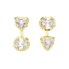 Boucles d'Oreilles Femme Pendantes Transformable Swarovski Imber Doré et Cristaux 5705461