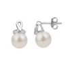 Boucles d'Oreilles Femme Puces EDORA ARGENT 925/1000 et Perles