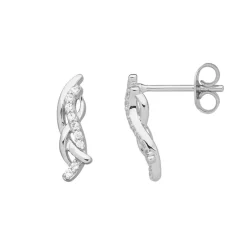 Boucles d'Oreilles Femme Puces Vagues EDORA ARGENT 925/1000 et Oxydes