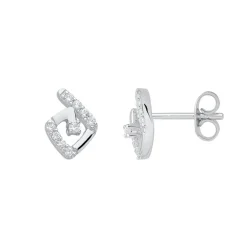 Boucles d'Oreilles femme puces EDORA ARGENT 925/1000 et Oxydes