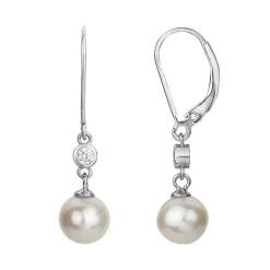 Boucles d'Oreilles Femme Pendantes EDORA ARGENT 925/1000 et Perles