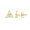 Boucles d'oreilles femme puces fleurs EDORA PLAQUE OR et oxydes