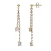 Boucles d'oreilles femme pendantes PLAQUE OR et spinelles