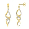 Boucles d'Oreilles Femme Pendantes OR 375/1000 Bicolore