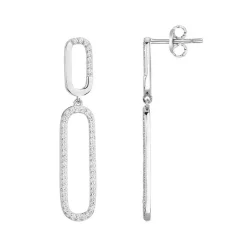 Boucles d'Oreilles Femme Pendantes EDORA ARGENT 925/1000 et Oxydes 70400658