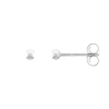 Boucles d'Oreilles Femme Puces Boules OR 750/1000 Blanc