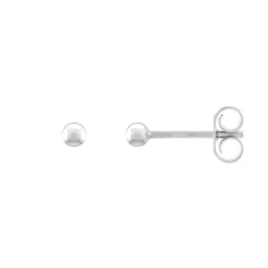 Boucles d'Oreilles Femme Puces Boules OR 750/1000 Blanc
