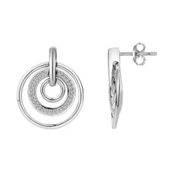 Boucles d'Oreilles femme pendantes EDORA ARGENT 925/1000 et Oxydes