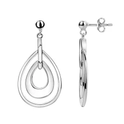 Boucles d'Oreilles femme pendantes EDORA ARGENT 925/1000 et Oxydes
