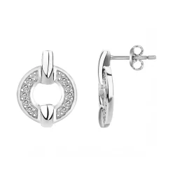 Boucles d'Oreilles femme puces EDORA ARGENT 925/1000 et Oxydes