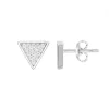 Boucles d'Oreilles femme puces triangles EDORA ARGENT 925/1000 et Oxydes