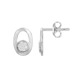 Boucles d'Oreilles femme Puces EDORA ARGENT 925/1000 et Oxydes