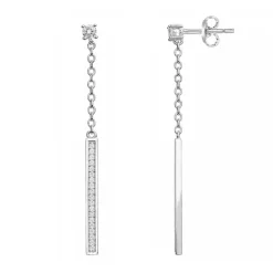 Boucles d'Oreilles femme Pendantes EDORA ARGENT 925/1000 et Oxydes