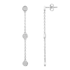 Boucles d'Oreilles femme Pendantes EDORA ARGENT 925/1000 et Oxydes