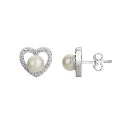 Boucles d'Oreilles femme Puces EDORA ARGENT 925/1000 et Perles