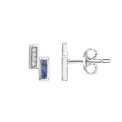 Boucles d'Oreilles femme Puces EDORA ARGENT 925/1000 et Oxydes