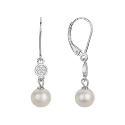 Boucles d'Oreilles Femme Pendantes EDORA ARGENT 925/1000 et Perles d'eau douce 70400582