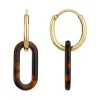 Boucles d'oreilles Femme Pendantes PHEBUS acier doré