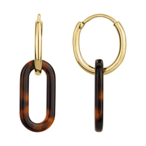 Boucles d'oreilles Femme Pendantes PHEBUS acier doré