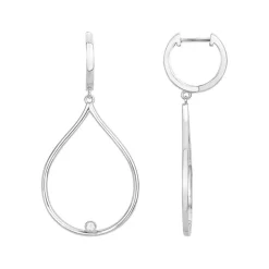 Boucles d'Oreilles Femme Pendantes Envolée La Garçonne ARGENT 925/1000 et Diamants