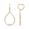 Boucles d'Oreilles Femme pendantes Envolée La Garçonne Plaqué OR et diamant