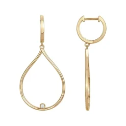 Boucles d'Oreilles Femme pendantes Envolée La Garçonne Plaqué OR et diamant