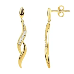 Boucles d'oreilles femme pendantes PLAQUE OR et oxydes