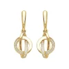 Boucles d'oreilles femme pendantes PLAQUE OR et oxydes