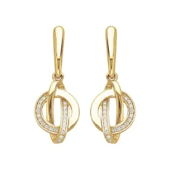 Boucles d'oreilles femme pendantes PLAQUE OR et oxydes