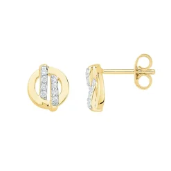 Boucles d'oreilles femme puces PLAQUE OR et oxydes