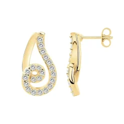 Boucles d'oreilles femme pendantes fantaisies PLAQUE OR et oxydes