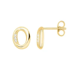 Boucles d'oreilles femme puces cercles PLAQUE OR et oxydes