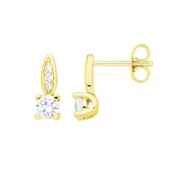Boucles d'oreilles femme puces PLAQUE OR et oxydes