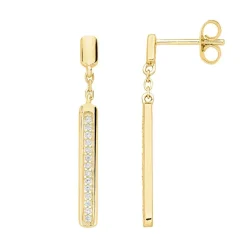 Boucles d'oreilles femme pendantes PLAQUE OR et oxydes