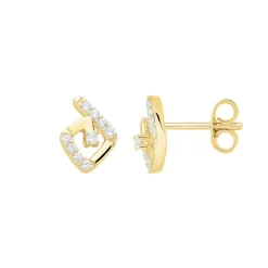 Boucles d'oreilles femme puces PLAQUE OR et oxydes