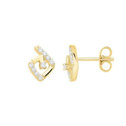 Boucles d'oreilles femme puces PLAQUE OR et oxydes