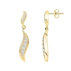 Boucles d'oreilles femme pendantes PLAQUE OR et oxydes