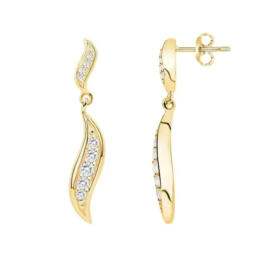 Boucles d'oreilles femme pendantes PLAQUE OR et oxydes