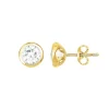 Boucles d'oreilles femme puces EDORA PLAQUE OR et oxydes