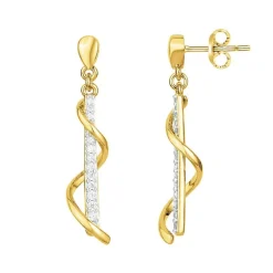 Boucles d'oreilles femme pendantes fantaisies EDORA PLAQUE OR et oxydes