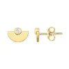 Boucles d'oreilles femme puces demi-cercles EDORA PLAQUE OR et oxydes