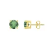 Boucles d'oreilles femme puces EDORA PLAQUE OR et spinelles vertes