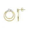 Boucles d'oreilles femme pendantes EDORA PLAQUE OR et oxydes
