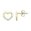 Boucles d'oreilles femme puces coeurs EDORA PLAQUE OR et oxydes