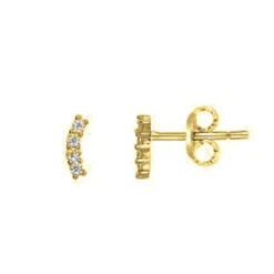 Boucles d'oreilles femme puces empierrée EDORA PLAQUE OR et oxydes