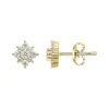 Boucles d'oreilles femme puces fleur EDORA PLAQUE OR et oxydes