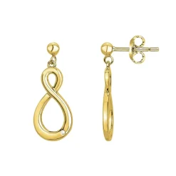 Boucles d'oreilles femme pendantes infini EDORA PLAQUE OR et oxydes