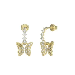 Boucles d'Oreilles Femme Pendantes Chrysalis Guess Bijoux Acier Doré et strass JUBE04111JWYG