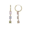 Boucles d'oreilles femme pendantes PLAQUE OR et oxydes