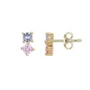 Boucles d'oreilles femme puces PLAQUE OR et spinelles